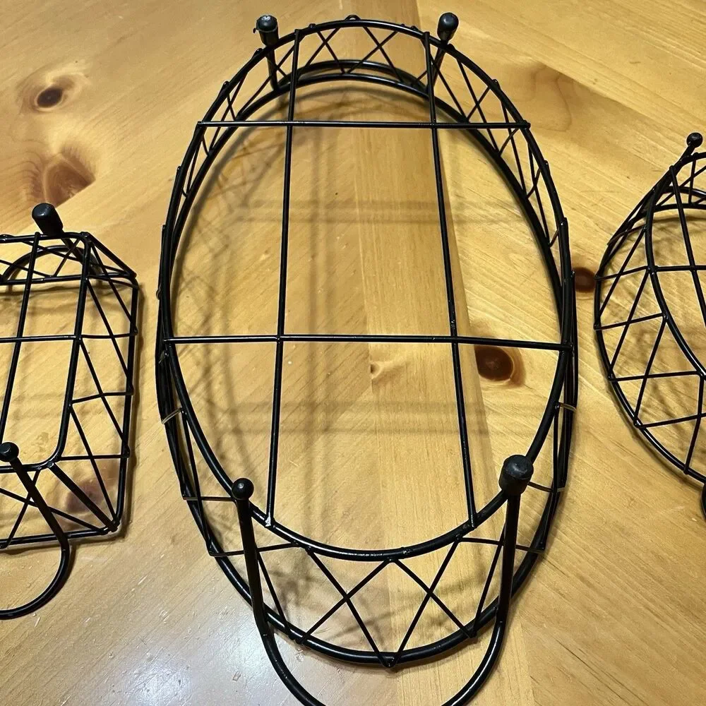 Temp-tations Black Wire Serving Racks Replacement Lot of 3 Oval Assorted Size